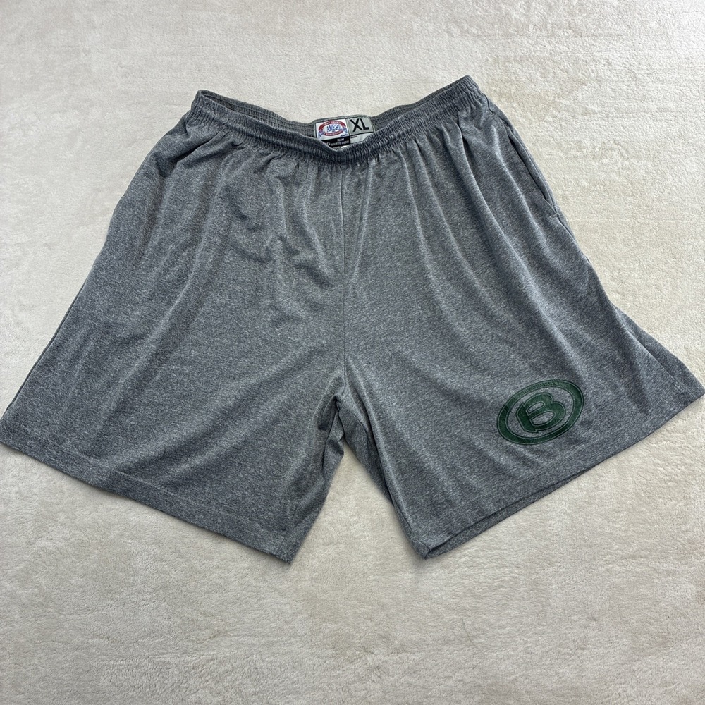 All American Team Athletic Knit Gym Shorts Gray XL With B Printed On Leg